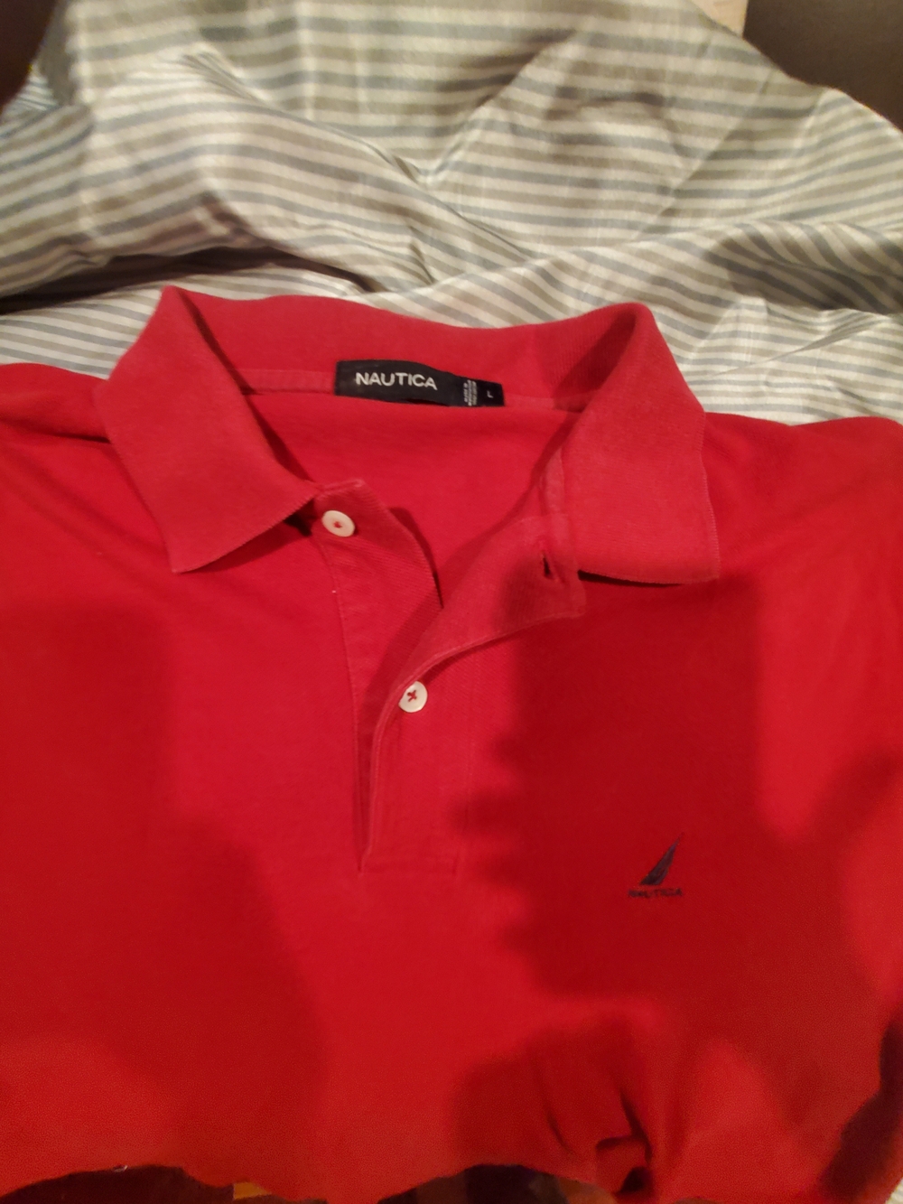 Nautica Red Polo with Embroidered Sail Logo
